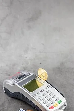 View of Virtual cryptocurrency concept image Stock Photos