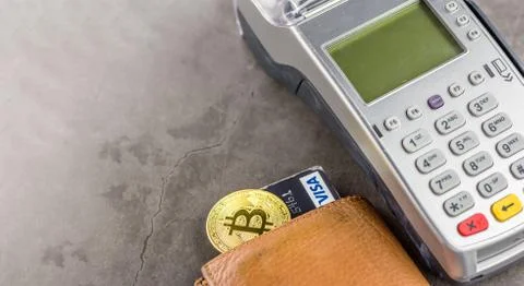 View of Virtual cryptocurrency concept image Stock Photos