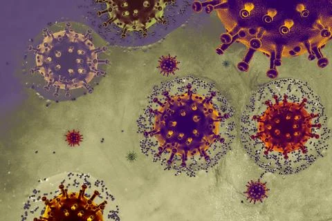View of a virus cells or bacteria molecule infectious disease concept Stock Photos