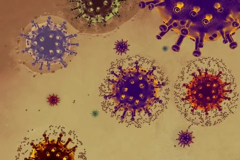View of a virus cells or bacteria molecule infectious disease concept Stock Photos