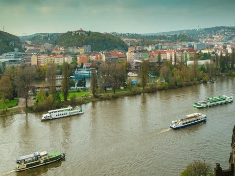 View from Visegrad in Prague Stock Footage 80317173