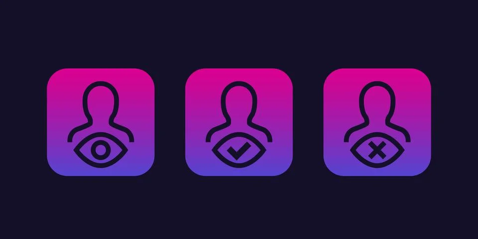 View, visibility vector icons for apps and web Stock Illustration