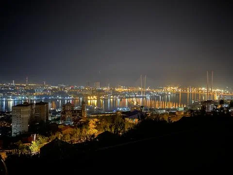 View of Vladivostok at night Stock Photos
