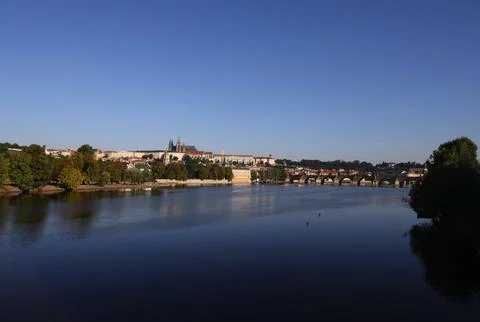 View of the Vltava in Prague Stock Photos