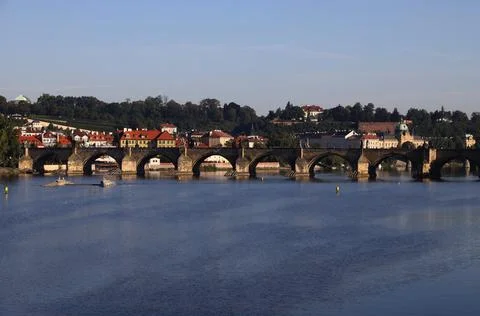 View of the Vltava in Prague Stock Photos