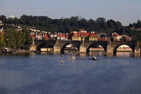 View of the Vltava in Prague Foto stock