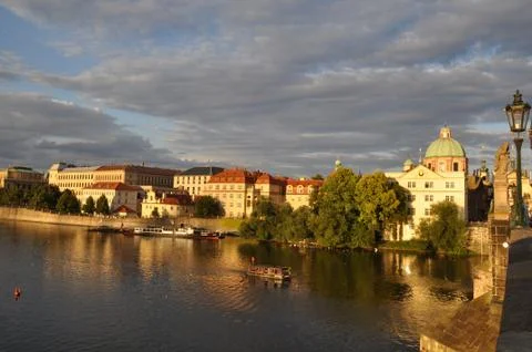 View of Vltava river in Prague. Foto stock