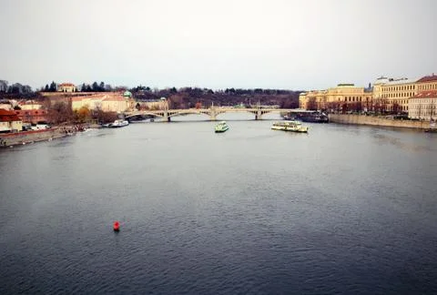 View of the Vltava river in Prague Foto stock