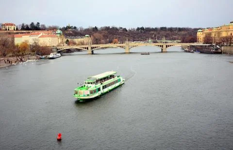 View of the Vltava river in Prague Stockfoto's