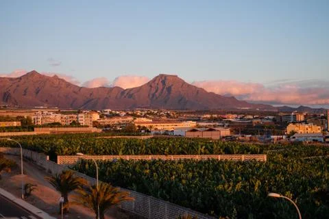 View on volcanic heels Stock Photos