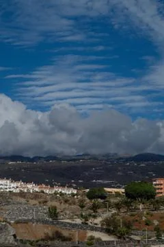 View on volcanic heels Stock Photos