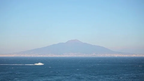 View of the volcano and the sea Stock Footage 71894129