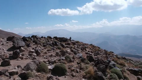 View from volcano Damavand in Elbrus mountain range, Iran. Stock Footage 277637151