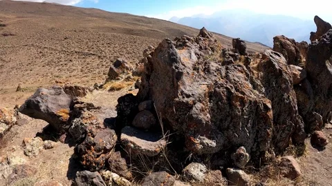 View from volcano Damavand in Elbrus mountain range, Iran. Stock Footage 277828001
