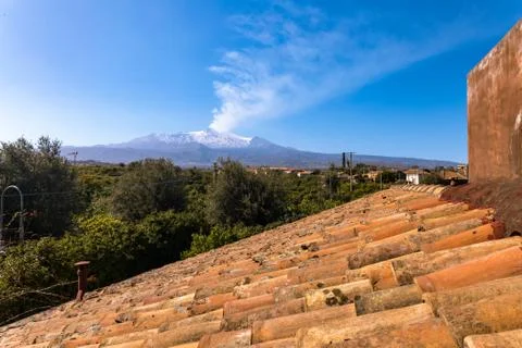 View of the volcano Etna 스톡 사진