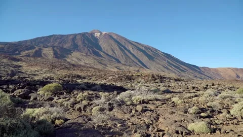 View on the Volcano Teide from the Valley, Canaries Islands, Tenerife, Spain Stock Footage 92053292