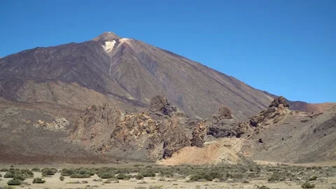 View on the Volcano Teide from the Valley, Canaries Islands Stock Footage 92513855