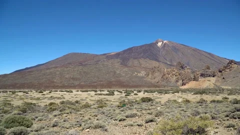 View on the Volcano Teide from the Valley, Canaries Islands Stock Footage 92514013