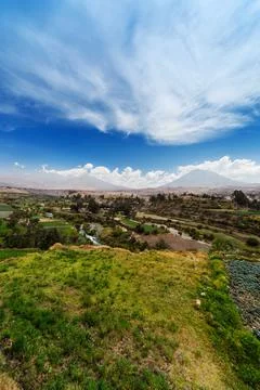 View of the volcanoes Stock Photos