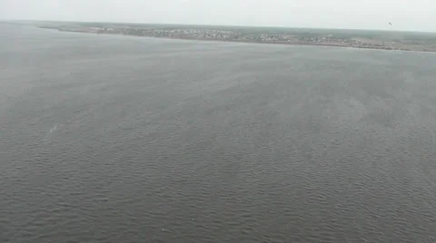 View of the Volga from the helicopter Stock Footage 32962039