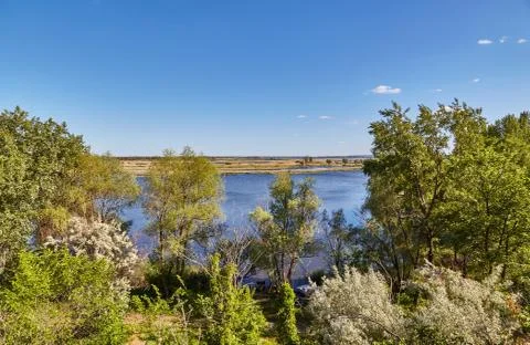 View of Volga in the spring Stock Photos