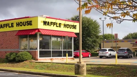 View of Waffle House Stock Footage 142974907