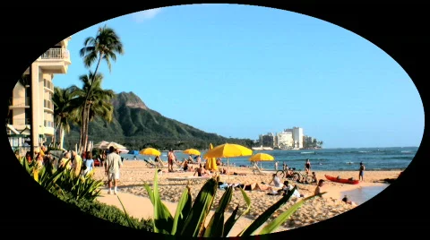 A view from Waikiki Beach Stock Footage 142688