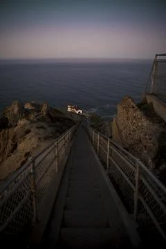 View of walkaway and lighthouse at Point Reyes National Seashore, Inverness.. 스톡 사진