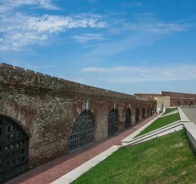 View of the wall of the Kazan Kremlin from inside in Kazan, Russia Stock Photos