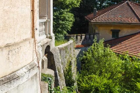 View of the wall of the monastery Stock Photos