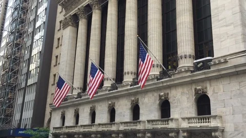 View of Wall Street Vídeo Stock 90366240