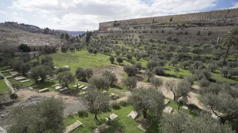 View of the walls of the old city. Jerusalem, Israel Stock Footage 124647750