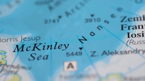 View of the Wandel Sea on a world map 4K Stock Footage 300655133