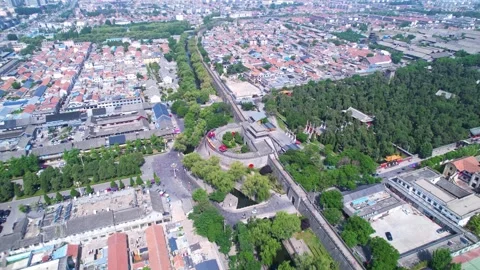 A view of Wanren palace Wall in Qufu City Video stock 247123205