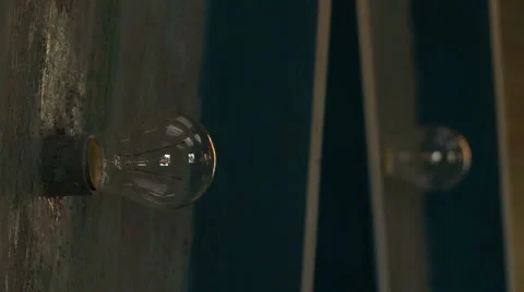 View of warm light bulbs on wall Stock Footage