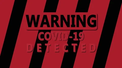 A view of a warning sign saying covid-19 detected Stock Footage 155300687