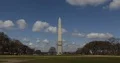 View of Washington D.C. City with Obelisk Monument and People and Cars Traffic 4k or 4k+ Resolution