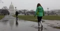 View of Washington D.C. Us Capitol Hill Building People Walking on Park Alley 4k or 4k+ Resolution