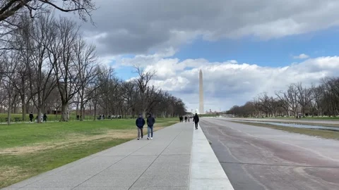 View of Washington Monument with Capitol Building in Background Stock Footage 272834224