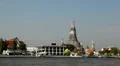 View to Wat Arun from the Chao Phraya River, Buddhist Temple, Thailand HD Footage