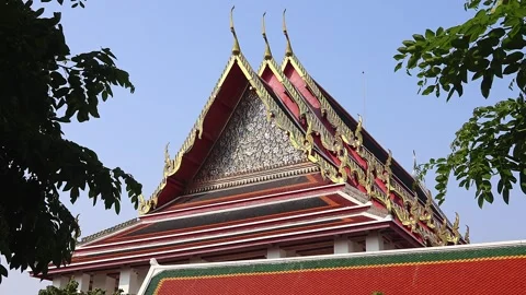 View of Wat Pho temple in Bangkok, Thailand. Stock Footage 277562337