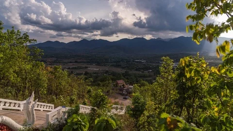 View from Wat Phra That Mae Yen Big Buddha Pai Meditation Stock Footage 109147038