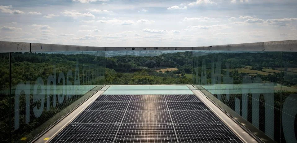 View from watchtower at three border point in Vaals (the Netherlands) Stock Photos