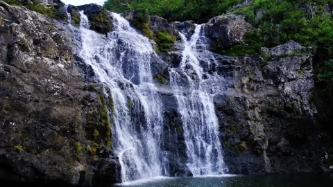 View of the watefall at cascades in Mauritius Stock Footage 170032295