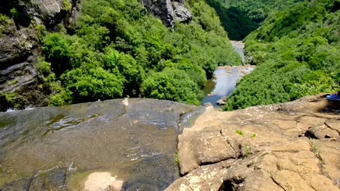 View of the watefall at cascades in Mauritius Stock Footage 170032302