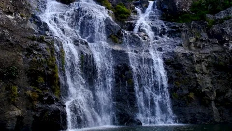 View of the watefall at cascades in Mauritius Stock Footage 170033045