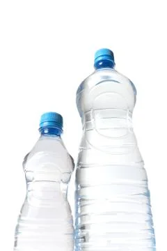 View on the water bottles from below Foto stock