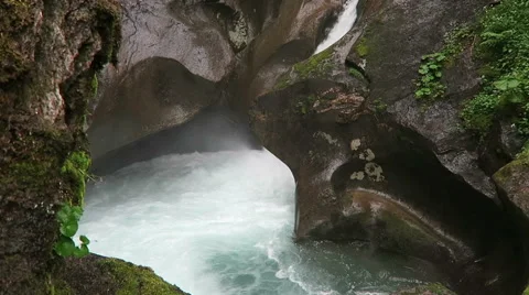 View into the water of m Wild-Gerlostal-Leiternkammerklamm gorge (Tirol/ Aust Video stock 67570862