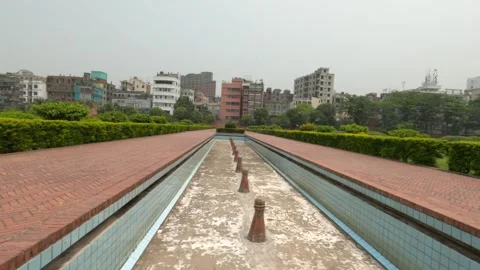 View of water movement path of Lalbagh fort which is now dry. made my Mughals Stock Footage 280452671