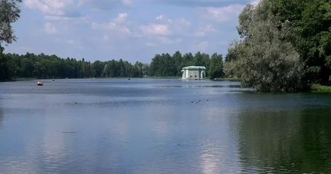 View from the water to the Pavilion of Venus Stock Footage 96745236
